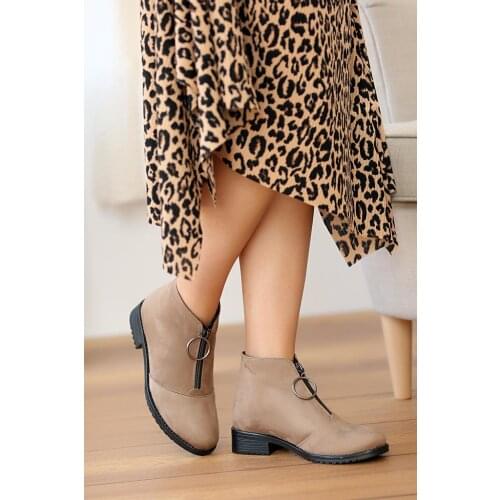 A955-20 Pink Potin Beige Nubuck Women 'S Boots & Bootie