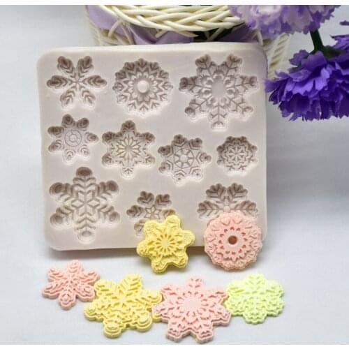 DIY Baking Molds Cake Decorating Tools Silicone Mold Christmas Snowflake Cake Chocolate Shape Clay Fondant Moulds Kitchen Gadget