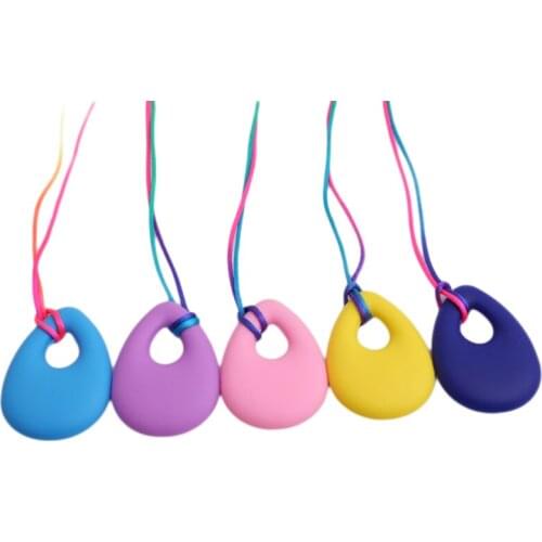 Silicone Baby Teether Toddler Kids Drop Ring Teething Black Chian Necklace Pendants Newborn Molars Tooth Chewable Teething Toy