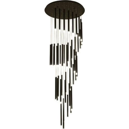 Modern led chandelier minimalist duplex floor fashion atmosphere Nordic living room lamp villa spiral staircase long hanging