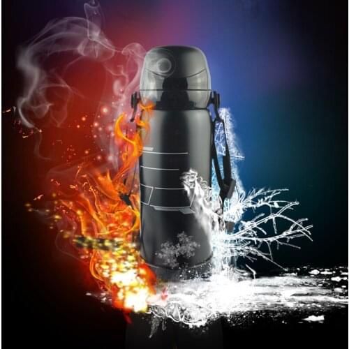 Stainless Steel Sports Thermoses with Belt Two Types Lid Travel Vacuum Cup Water Bottle 800ml SH120