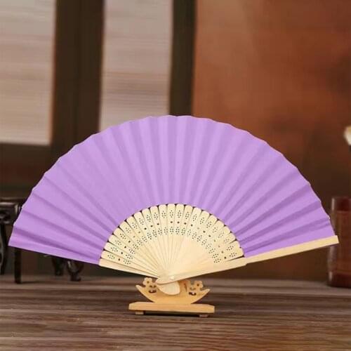 Traditional Chinese Fans Hand Held Fans Paper Bamboo Folding Fans Handheld Folded Fan for Church Wedding Hand Holding Fans Decor
