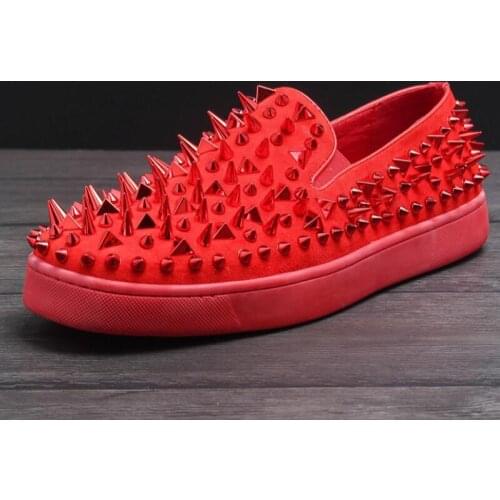 NEW Rivet shoes Men and women red heavy-soled rivet cover foot shoes casual sports loafers Shoes European and American shoe A7