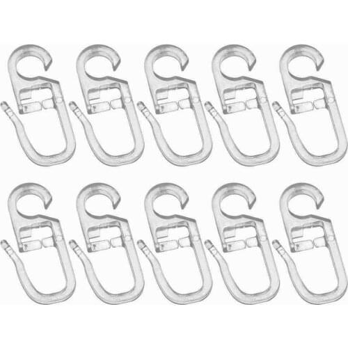 10PCS Plastic Curtain Hooks Universal Wall Ring Sliding Hook Curtains Fixing Holders Durable Curtains Accessories Home Decor