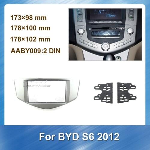 2 Din Car Radio Fascia For BYD S6 2012 Car DVD panel Stereo Panel kit CD Trim Installation Top Car Detector Multimedia fascia