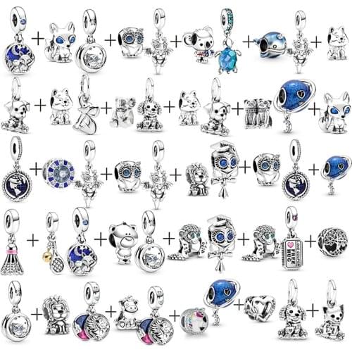 2Pcs/Lot 2021 Newest British Lion Koala Eagle Bead fit Original Brand Charms Bracelet Animal Jewelry for Women Man DIY Making