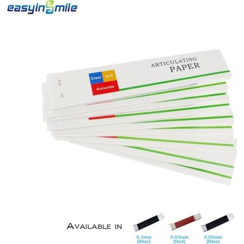 200 Sheets/Box Dental Articulating Paper Red Blue Strip Straight 0.1/0.03/0.05 MM Teeth Whitening Tool Lab Clinic Material
