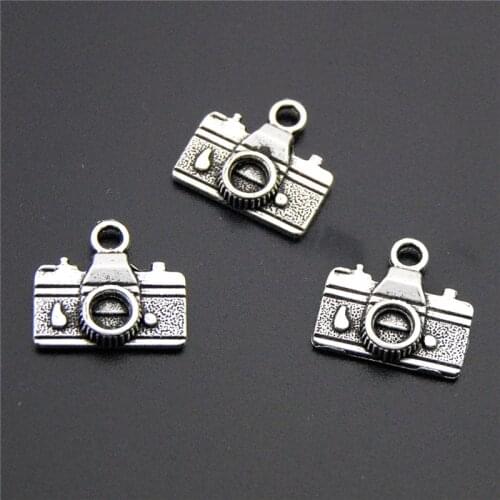 30PCS Silver Color Camera Charm Pendant Silver Color Fit Bracelets Necklace DIY Metal Jewelry Making A2269