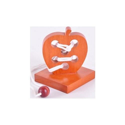 3D Wooden Rope Puzzle Brain Teaser String Puzzles Game Toy for Adults Children