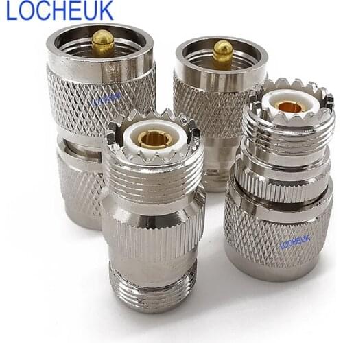 4Pcs/Lot N to UHF Connector Kit Plated Nickel N Male/Female to UHF PL-259 SO-239 Male/Female Straight RF Coaxial Coax Adapter