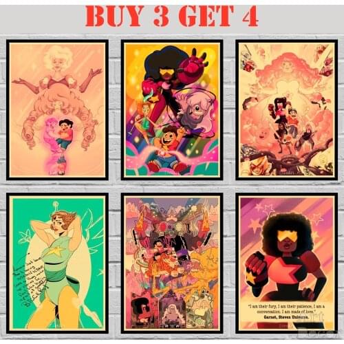 40 Designs Steven Universe Kraft paper Poster Cartoon Crystal Gems Painting Funny Fancy Wall Sticker 1 42X30cm