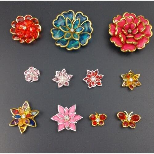 5pcs Copper-clad acrylic flower Slice Charms base Setting Jewelry DIY Components Findings