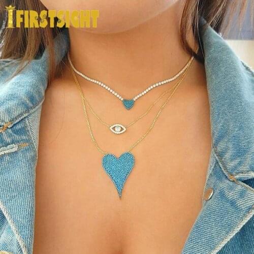 925 sterling silver necklace jewelry lucky evil eye micro pave white cz eye charm turkish jewelry for girl women lucky jewelry