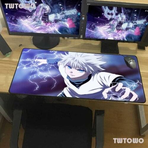 Animation Mouse Pad Customized Large Computer Desk Mat Black Lock Edge Hunter Current Speed Killua Zoldyck Office Mouse Pad