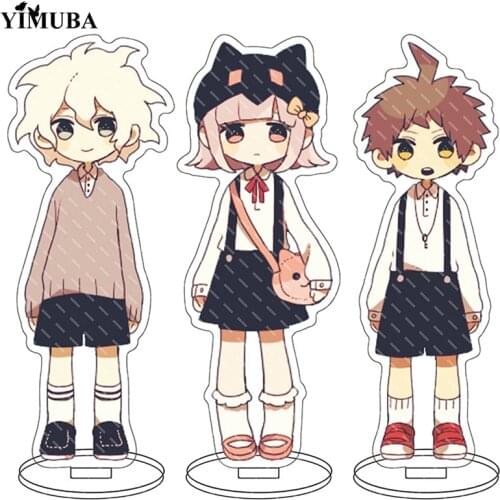 Anime Game Danganronpa 2 Transparent Acrylic Keychain Nagito Komaeda Chiaki Nanami Stand Figures Model Plate Holder Cake Topper