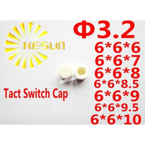 FREE SHIPPING 100PCS WHITE Cap For 6X6 Tact Switch Push button Switch Micro Switch
