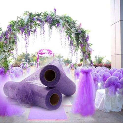 25 Yards Shiny Crystal Tulle Wedding Decoration Roll Organza Sheer Gauze Girls Tutu Skirt Gift Baby Shower Party 5/10/15cm