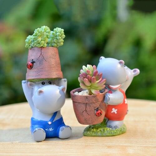 Cartoon Hippopotamus Shaped Flower Pots Planters For Succulents Small Plant Pot For Home Garden Decoration Mini Bonsai Pot
