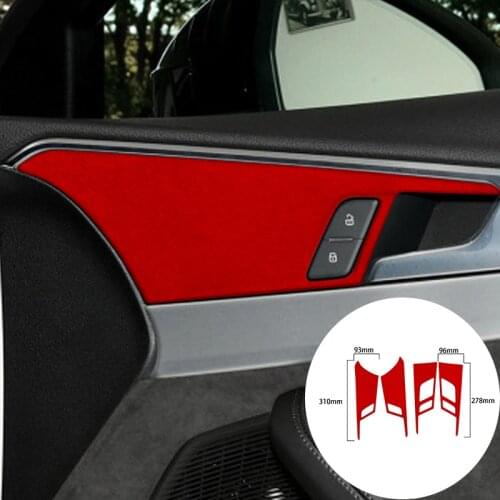 For Audi A4L 2017+ Alcantara Suede Wrap Car Door Panel Strip Covers Trim Stickers Internal Mouldings Accessories Car-styling