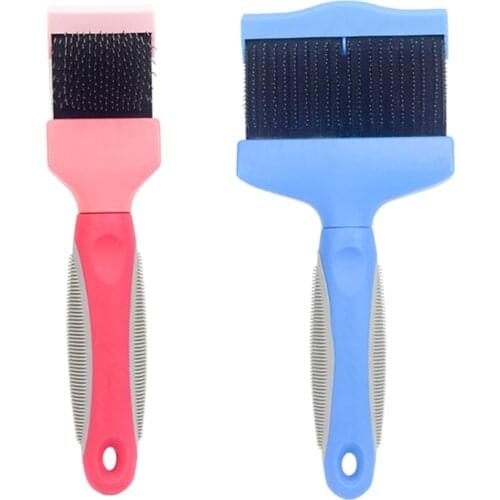 Double Sided Pet Brush Dog Cat Hair Fur Bristle Grooming Shedding Cleaning Massage Comb Styling Tool