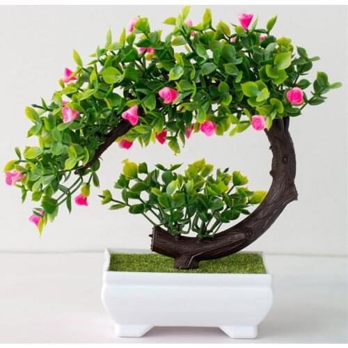 Artificial Plants Bonsai Small Tree Simulation Pot Plants Fake Flowers Table Potted Ornaments Home Decoration Hotel Garden Decor