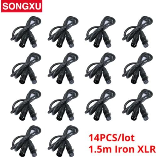 14pcs/lot DMX Cable 1.5m/5ft length 3-pin Signal XLR Connection DMX512 Stage Light DMX Cable Male to Female/SX-AC022