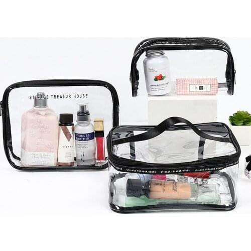 Korean ulzzang Harajuku transparent cosmetic bag female fashion portable simple large-capacity casual female cosmetic bag