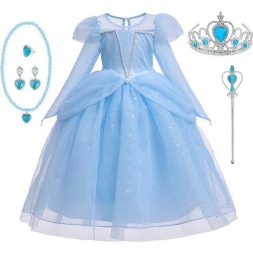 Girls Princess Costume Halloween Carnival Children Dress Up Kids Dresses For Girl Birthday Party Long Sleeve Cosplay Costum