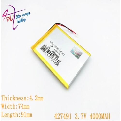 Liter energy battery lithium polymer battery 427491 3.7V 4000MAH MP3 MP4 Bluetooth stereo headset DIY / Toys