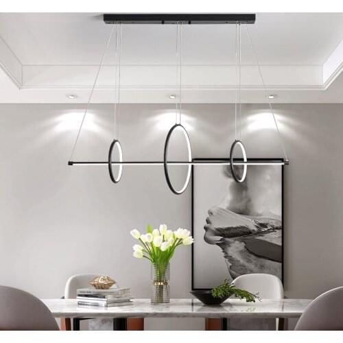 Minimalist modern simple restaurant circle long front desk table bar shop commercial LED Chandelier