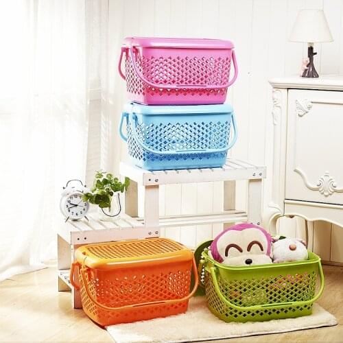 Multi Purpose Large Portable Storage plastic basket toy Snacks sundries fruit pet basket with lid shopping 20L