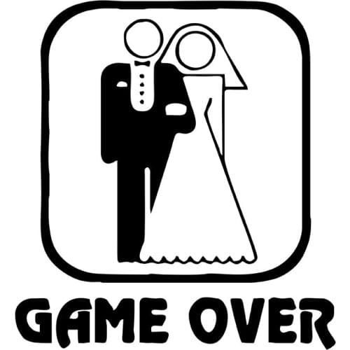 MIGNATIS - Bride Groom Game Over Wall Paste Tags Mural Art Decal For Car Window Loptop Decoration Vinyl Stickers Waterproof self