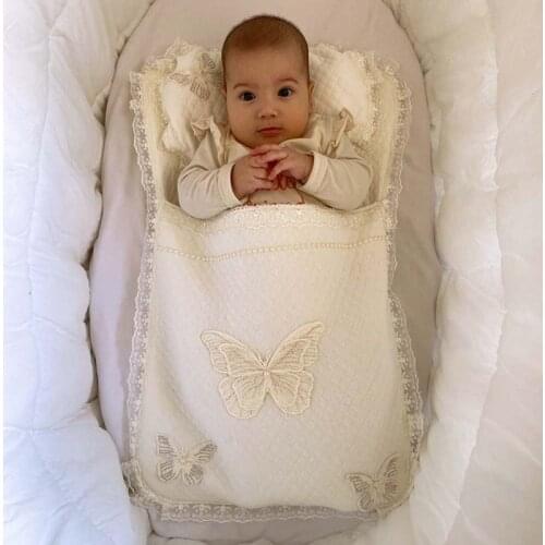 White Baby Swaddle Bottom Opening