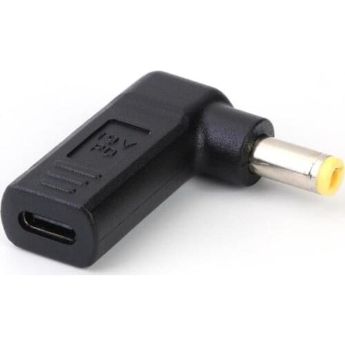 90 Degree USB3.1 USB-C Type-C Female to 5.5x2.5 /3.0 x 1.1 /5.5 x 2.1 /7.4x5.0mm DC Male Plug Adapter Connector for DELL