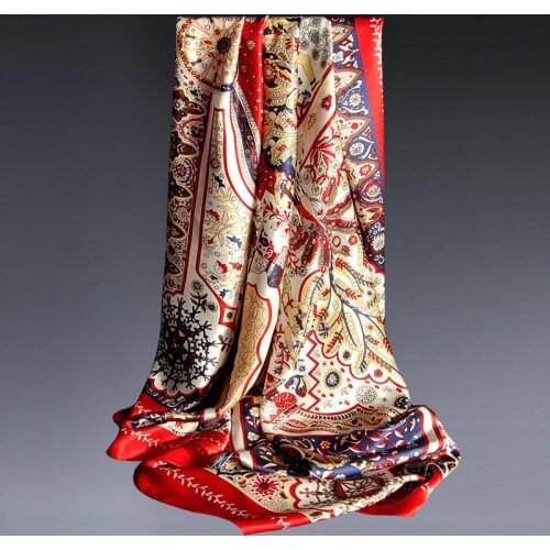 108x108cm Real Natural Silk Square Scarf Print 100% Silk Echarpe Femme Elegant Headscarf Neckscarf Large Bandana Neckerchief