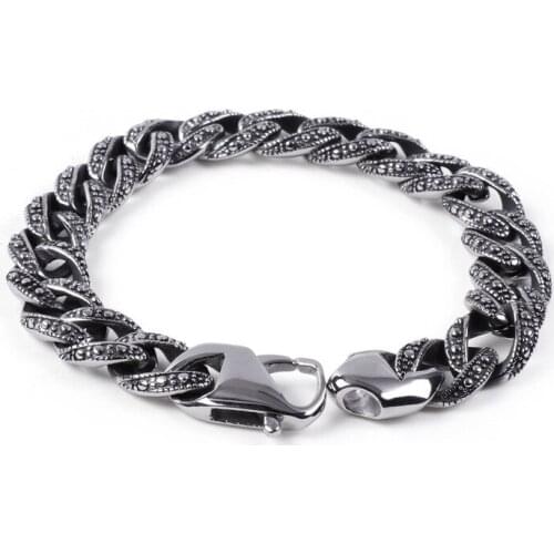 Simple 316L stainless steel bracelet Fashion trendy mens charm jewelry