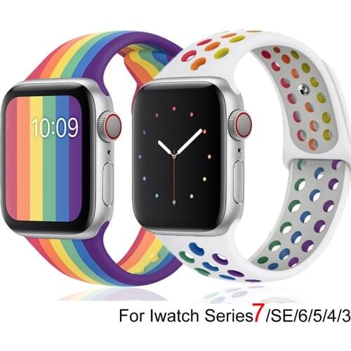 Pride Edition for Apple watch SE band 40mm 44mm 42mm 38mm Sport Silicon breathable bracelet belt iwatch series 6 5 4 3 strap