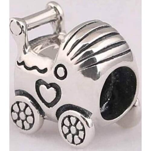 Authentic S925 DIY Jewelry Baby Carriage Charm fit Lady Bracelet Bangle Lady Gift Bead