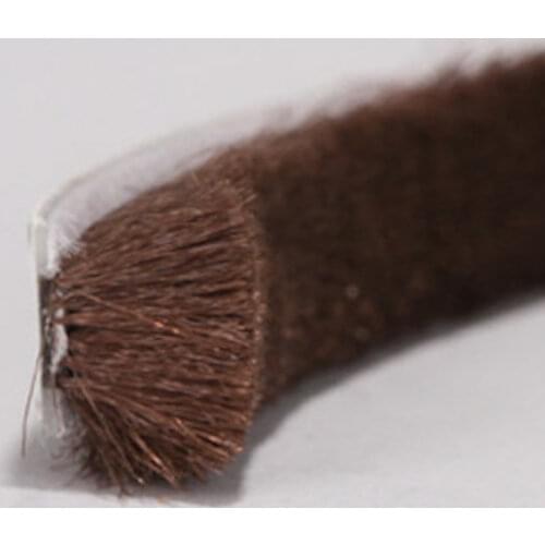 Self-adhesive Felt Draught Excluder Wool Pile Weatherstrip Sound Wind-proof Door Window Brush Seal Strip Gap Blocker 9x9mm Brown