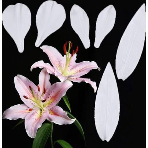 Lily Flower & Leaf Petals Mould Silicone Mold Fondant Cake Decorating Tool Gumpaste Sugarcraft Chocolate Forms Bakeware Tools