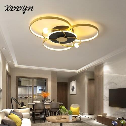 XDDYN Modern LED circle ring ceiling light for living room bedroom home gold ceiling lamp indoor lighting fixtures dimmable