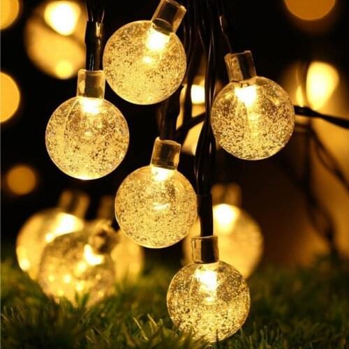 20/50 LEDS Crystal Ball Solar Lamp Power Christmas LED String Fairy Lights Solar Garlands for Outdoor Wedding Party Decor natal