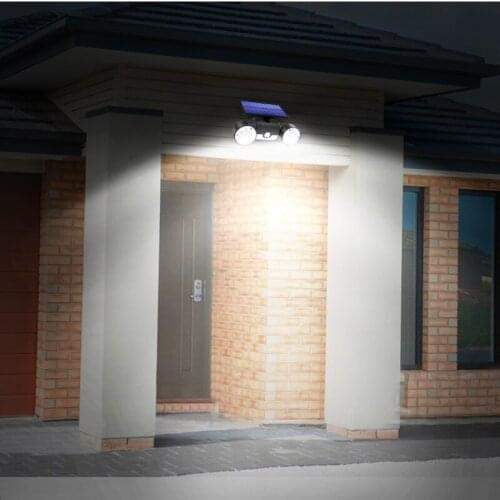 30LED Solar Light Dual Head Outdoor Adjustable PIR Motion Sensor Spotlight Waterproof Outdoor Adjustable Angle Lights For Garden