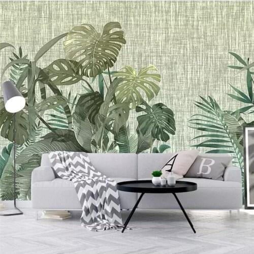 Wellyu Custom wallpaper Nordic retro rainforest background wall custom large mural green wallpaper papel de parede mural