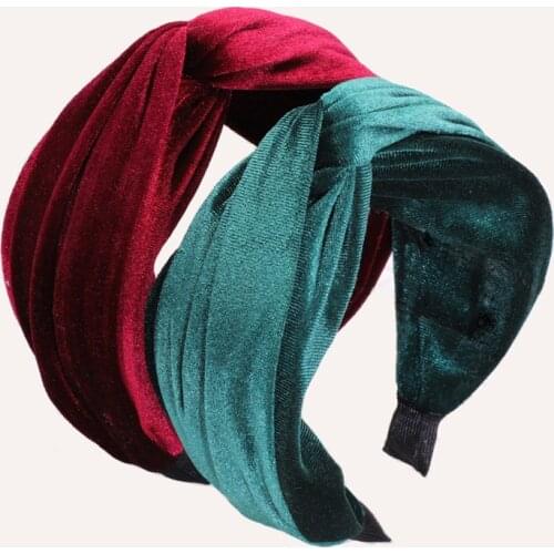 Vintage Velvet Headbands for Women Twisted Knot Hairband All-match Koren Hair Accessories Wholesale