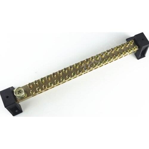 1PCS Zero ground row copper terminal ground row zero row 1 in 50 out copper double row copper strip 50 holes