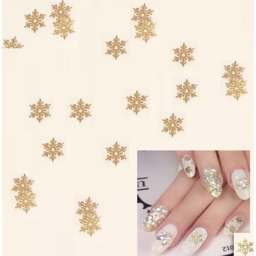 1000pc 5mm Nail Art Christmas Snowflake Glitter 3D Metal Sticker Decoration Silver Metal Sticker Nail Decorations DIY Decals