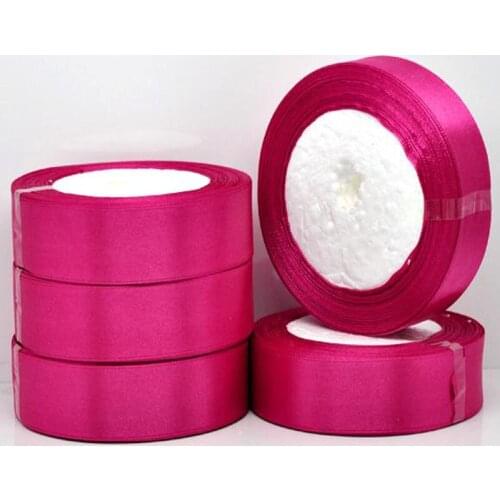 25yards 1Roll 1" Wide Plumcolor Satin Ribbon For Packing Craft Wedding Decorations Ribbon bow 25mm