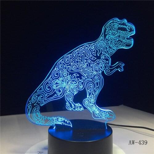 Teratosaurus Dinosaur Tyrannosaurus Rex 3D Night Light Table Lamp 7 Colors Changing Desk Lamp Spinosaurus Night Lights AW-1439
