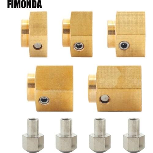 4PCS Brass 12MM Wheel Hex Conversion Extended Adapter for 1/10 RC Cwawler Axial SCX10 III AXI03007 Capra 1.9 UTB AXI03004